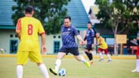 Sinergitas TNI – Polri dan Wartawan Ikuti Gelar Pertandingan Bola Persahabatan