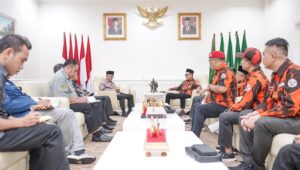 Pengurus Cabang Pemuda Pancasila Muba Audiensi Bersama Pj Bupati Apriyadi