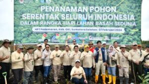 Areal Gambut di OKI Ditanami Pohon pada Peringatan Hari Lahan Basah Sedunia