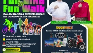 Meriahkan HUT Kabupaten, Disparpora Aceh Tamiang Gelar Fun Bike dan Fun Walk