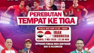 Pj Bupati Muba Sandi Fahlepi Bersama PSSI Muba Gelar Nobar Indonesia vs Iraq