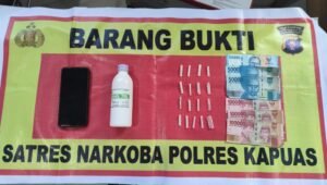 Terduga Pelaku Pengedar Narkotika Digelandang Satresnarkoba Polres Kapuas