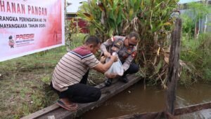 Gelar Bakti Sosial, Polres Kapuas Hulu Dukung Ketahanan Pangan dan Panen Bersama Masyarakat