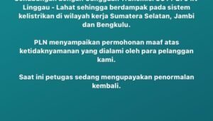 Black Out Terjadi di Muara Tebo, Pasokan Listrik Se-Sumbagsel Terhenti 
