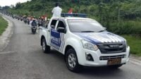 Satlantas Polres Fakfak Dukung Pawai Merah Putih Komunitas Ojek