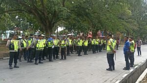 Ratusan Personil Polres Prabumulih Gabungan TNI dan Instansi Pemerintah, Amankan Pendaftaran Cakada