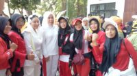 Sapa Masyarakat Kota Palembang, Finda dan Nandriani ikuti Senam Sehat di Kambang Iwak