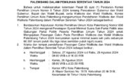 PENDAFTARAN PASANGAN CALON WALIKOTA DAN WAKIL WALIKOTA PALEMBANG DALAM PEMILIHAN SERENTAK TAHUN 2024