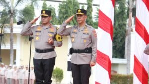 Prosesi Serah Terima Pataka ‘Atidhira Wira Bhakti’ Tandai Beralihnya Tampuk Kepemimpinan Polda Sumsel
