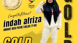 Lifter Angkat Besi Indah Afriza  Sumbang Medali Emas Pertama Untuk Provinsi Sumsel Pada PON Aceh-Sumut 2024
