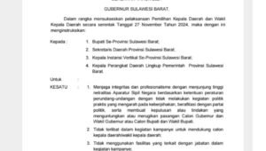 Pj Gubernur Sulbar, Bahtiar Instruksikan Jaga Netralitas ASN pada Pilkada Serentak 2024