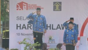 Teladani Semangat Pahlawan, Insan Pengatoman Kemenkumham Sumsel Ikuti Upacara Bendera