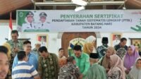 Bupati Batang Hari Serahkan 382 Sertifikat PTSL, Tekankan Pentingnya Tertib Administrasi Tanah