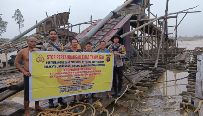 Polsek Boyan Tanjung Sosialisasi Larangan PETI di Teluk Geruguk