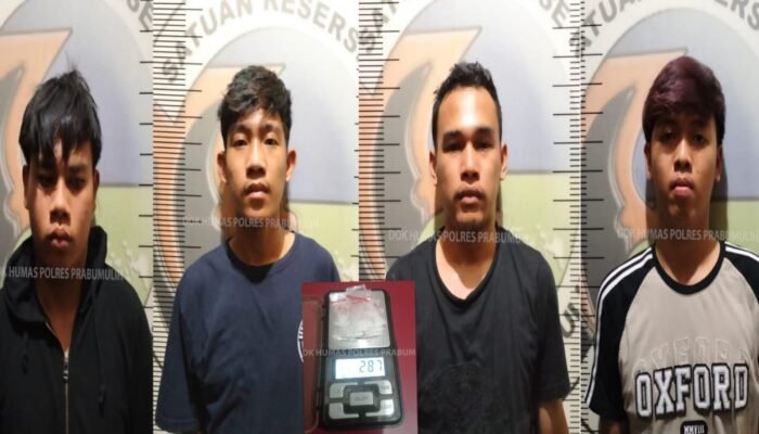 Pesta Sabu, Empat Pemuda Diamankan Satres Narkoba Polres Prabumulih