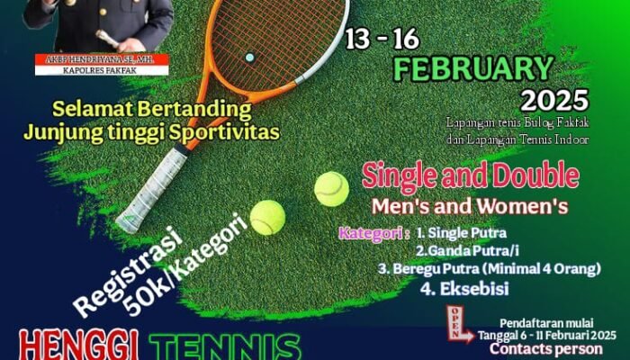 Pelti Gendeng Polres Fakfak Gelar Henggi Tennis Tournamen Lapangan