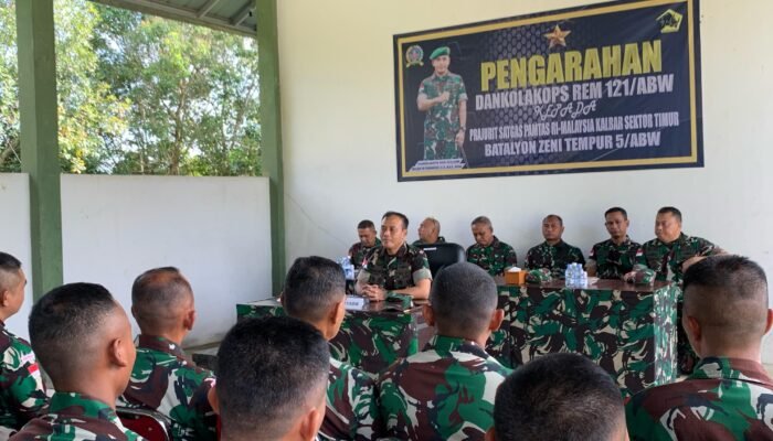 Ini Pesan Danrem 121/Abw Kepada Prajurit Satgas Pamtas RI-Malaysia Yonzipur di Badau Kapuas Hulu
