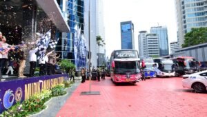 34 Bus Diberangkatkan untuk Mudik Bareng Lintas 4 Kementerian