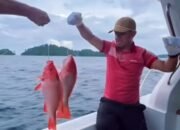 Bahlil Lahadalia dan Keluarga Nikmati Liburan Dengan Keindahan Pantai Wayob Hingga Strike Mancing Ikan Berkelas