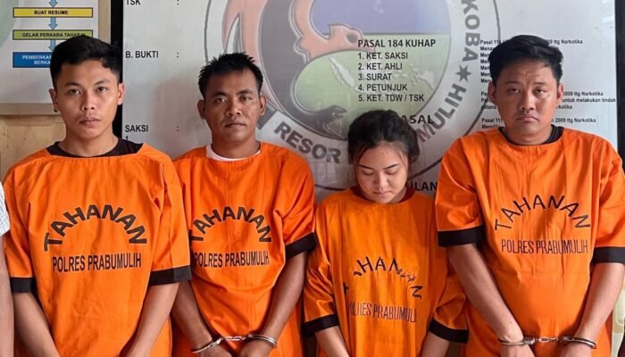 Satu Wanita Tiga Pria, Satresnarkoba Polres Prabumulih Tangkap Pelaku Penyalahgunaan Narkotika