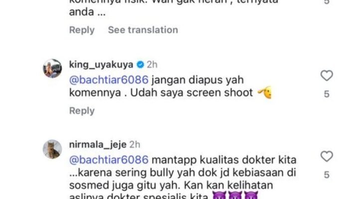 Akun Instagram Diduga Milik Dirut RSSA Kota Malang Menghilang Setelah Berkomentar Rasis