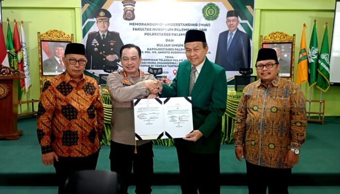 Bentuk Mahasiswa Unggul dan Islami, Fakultas Hukum UMP Teken MoU Dengan Polrestabes Palembang