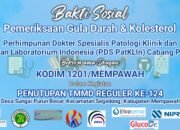 Kodim 1201 Mempawah dan PDS PatKLin Gelar Pemeriksaan Kesehatan Gratis