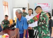 Satgas Pamtas RI – Malaysia Yonkav 3/AC Peduli Lansia, Bantu Pelayanan Posyandu