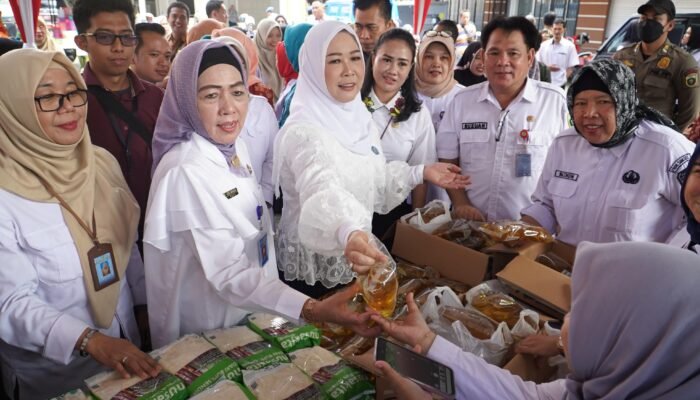 Ketua TP PKK Hj Febrita Sumsel Tinjau Pasar Murah Semarakan HUT Ke-79 Provinsi Sumsel