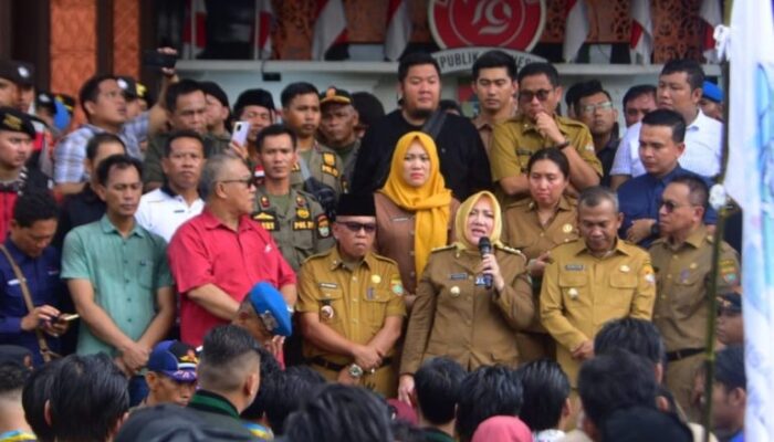 Bupati Musi Rawas Temui Massa Aksi Mahasiswa Cipayung Plus dan BEM Silampari