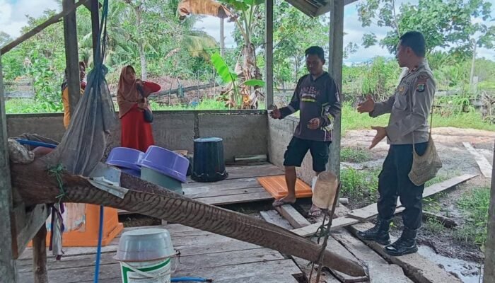 Dukung Pengembangan UMKM, Polsek Bomberay Monitoring Produksi Olahan Sagu Lokal