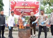 Sat Resnarkoba Polres Fakfak Musnahkan Barang Bukti Narkotika Sebanyak 21.6 Gram