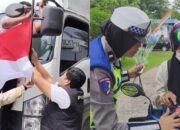 Tebar Semangat Merah Putih di Jalan Raya, Cara Polres OKI Tumbuhkan Nasionalisme Kebangsaan