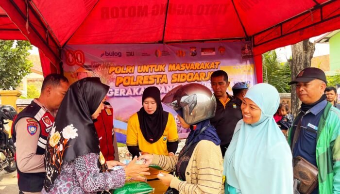 Polresta Sidoarjo Gelar Gerakan Pangan Murah Serentak di 18 Kecamatan