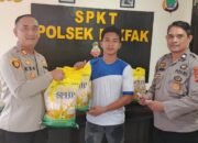 Kapolsek Fakfak Gelar Gerakan Pangan Murah Beras SPHP Untuk Warga