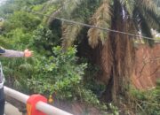 Hujan Deras Sebabkan Longsor di Pangkal Jembatan Samping Kantor KPU Musi Rawas, Pengendara Diminta Waspada