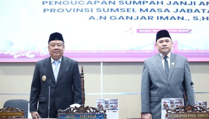 Paripurna PAW DPRD Sumsel, Ganjar Iman Resmi Dilantik Gantikan Samsul Bahri