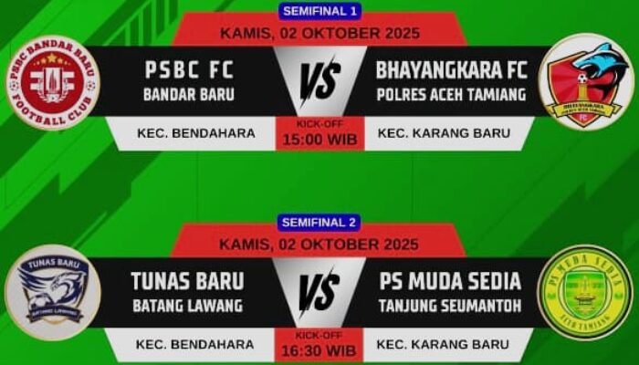 Catat..Ini Jadwal Semi Final Turnamen Sepak Bola Pemuda Paya Raja Cup
