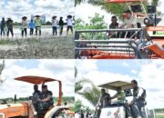 Momen Bupati Batang Hari Bersama Ketua DPRD Hasrofi dan Dandim 0415 Jambi Kendarai Alsintan