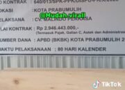 Heboh, Akun Tiktok Posting Proyek Pembangunan Gedung Bernilai Milyaran di Prabumulih? ini Penjelasan PPTK