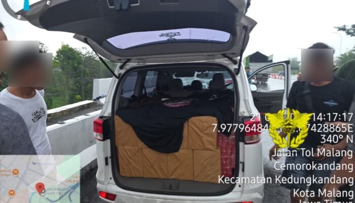 Bea Cukai Malang Gagalkan Pengiriman Rokok Ilegal di Jalan Tol Pandaan – Malang