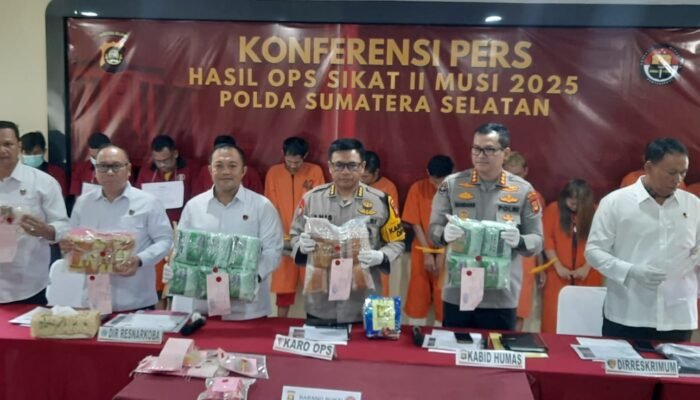 Operasi Sikat II Musi 2025 Polda Sumsel, 1.178 Pelaku Kejahatan Diamankan dan 11 Kg Sabu Disita