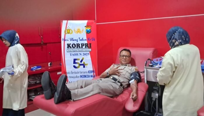 ASN Polresta Sidoarjo Gelar Donor Darah Peringati HUT KORPRI Ke-54