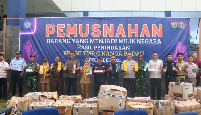 Bea Cukai Nanga Badau Musnahkan Barang Ilegal Senilai 1,3 Miliar Rupiah, Perkuat Pengawasan Perbatasan