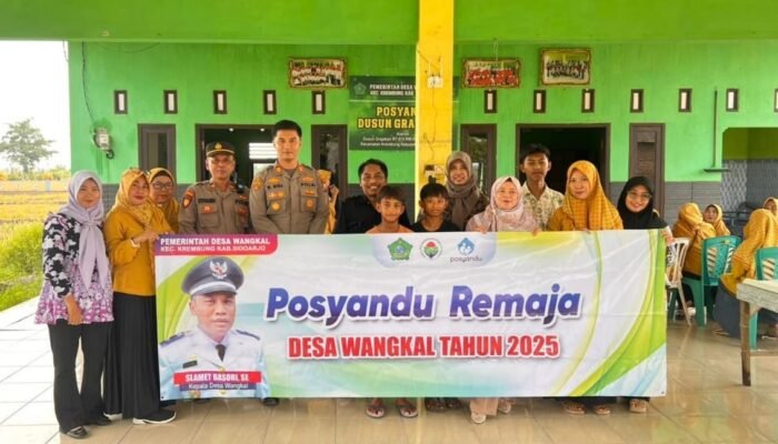 Kapolsek Krembung Tinjau Posyandu di Desa Wangkal, Tekankan Pemenuhan Gizi Ibu dan Anak