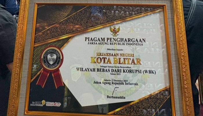Bersih dan Transparan, Kejari Kota Blitar Sabet Predikat WBK 2025 dari PANRB