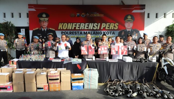 Polresta Malang Gelar Rillis Akhir Tahun, Angka Kejahatan Turun, Keamanan Kota Malang Semakin Kondusif