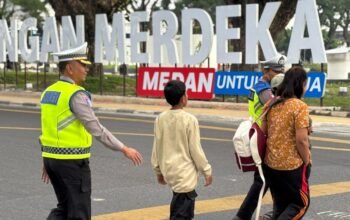 Dirlantas Polda Sumut Turun Langsung Atur Lalu Lintas Pagi di Titik Rawan Medan