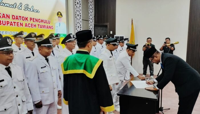 Sebanyak 29 Datok Penghulu di Aceh Tamiang Dilantik