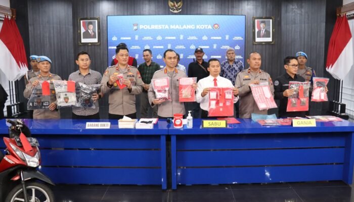Sepanjang Februari, Polresta Malang Kota Amankan 20 Tersangka dan Barang Bukti Narkoba
